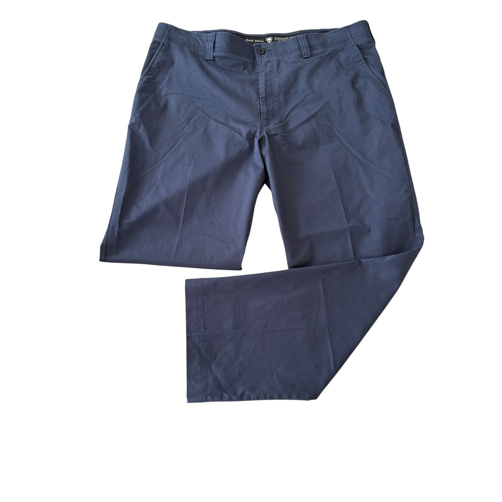 Oak Hill Mens Straight Fit Tech Pant Navy Blue 42x30 Cotton Blend Stretch EUC